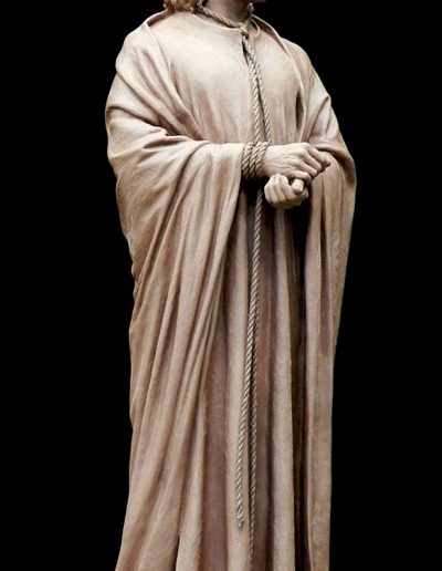 The First Station of the Cross, clay sculpture of Jesus