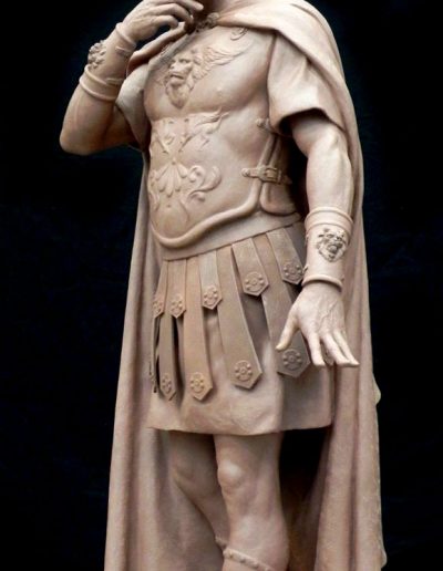 The First Station of the Cross, clay sculpture of Pilate (front)