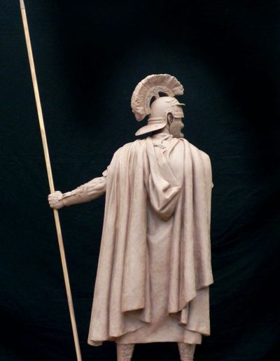 The First Station of the Cross, clay sculpture of Roman soldier (rear)