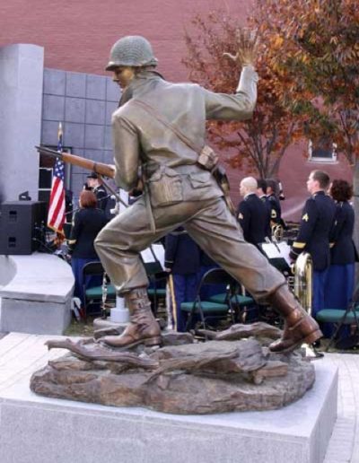 The Lone Soldier, 8' Bronze, psrt two of the New Jersey World War II memorial