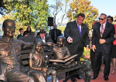 Dedication Ceremony for Steven Adubato, Sr., founder of the North Ward Center Newark, New Jersey - 1 1/6 life-size bronze by Thomas Jay Warren, NSS