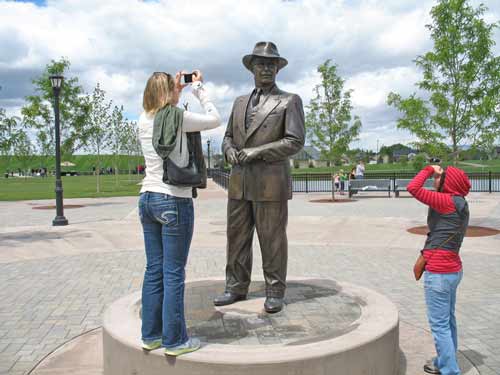 Julius M. Kleiner Memorial, 1.25 times life size bronze statue. Stands at Julius M. Kleiner Memorial Park Meridian, Idaho